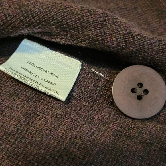 Eileen Fisher 100% Merino Wool Italian Yarn Cropped Cardigan Sweater Medium - Picture 6 of 6